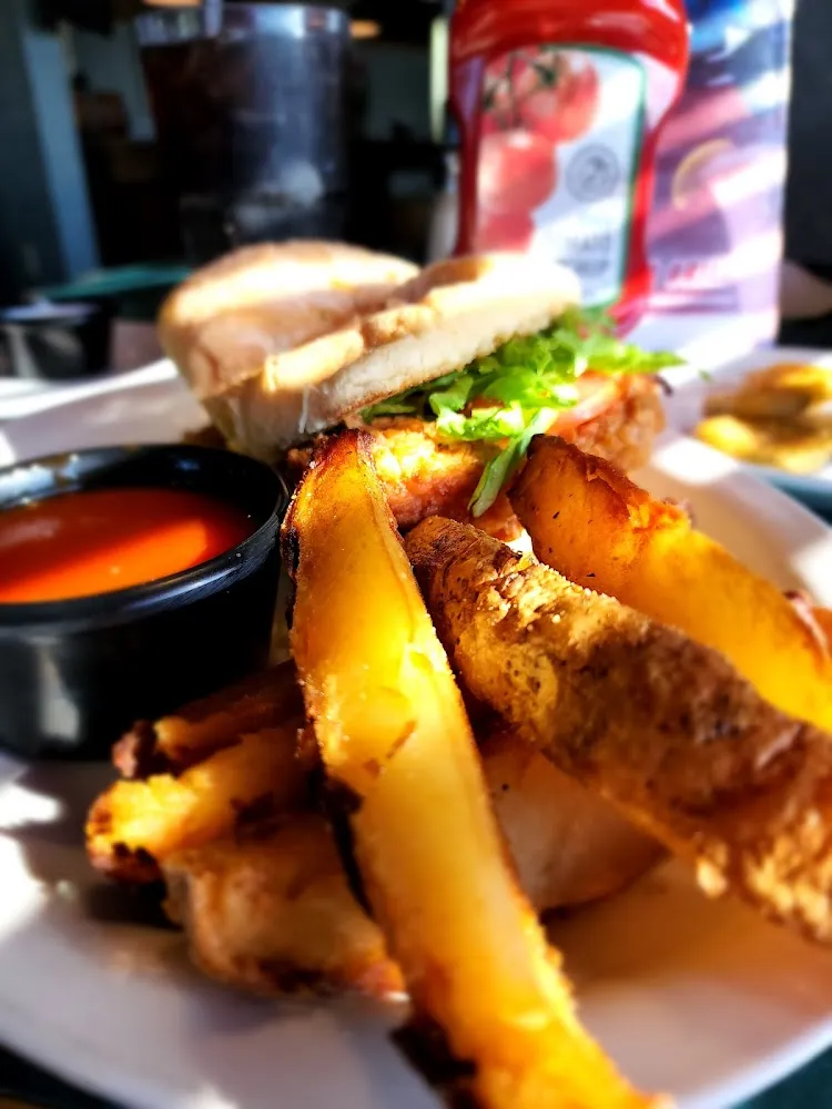 Buffalo Chicken Sandwich with Steak Fries